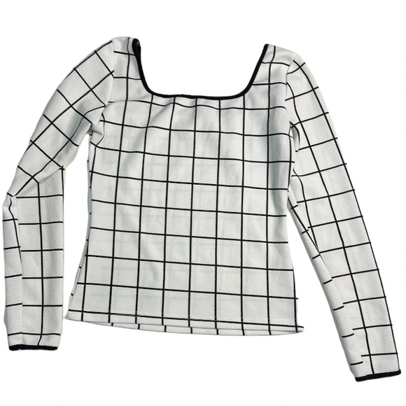 Shrub black & white top Sz Small - Picture 3 of 3